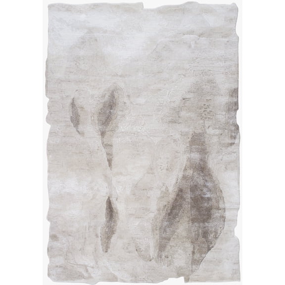 Pasargad Home PTF-949B 5x8 Astrid Collection Hand-Tufted Bsilk & Wool Beige Area Rug- 5' 1' X 7' 5'