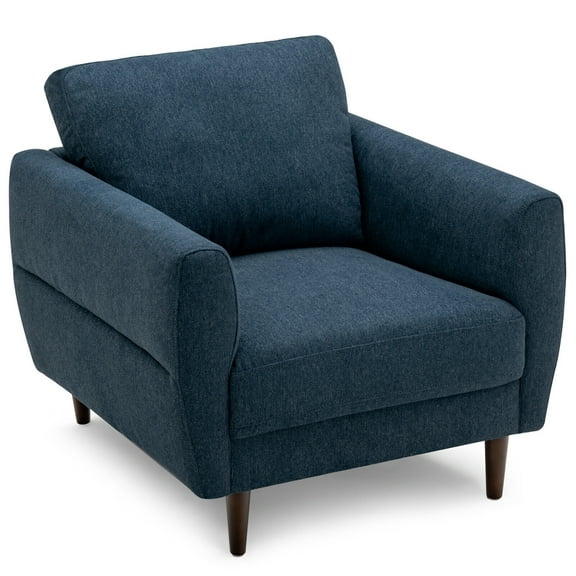 Gymax Modern Upholstered Accent Chair Single Sofa Armchair Living Room Furniture Navy