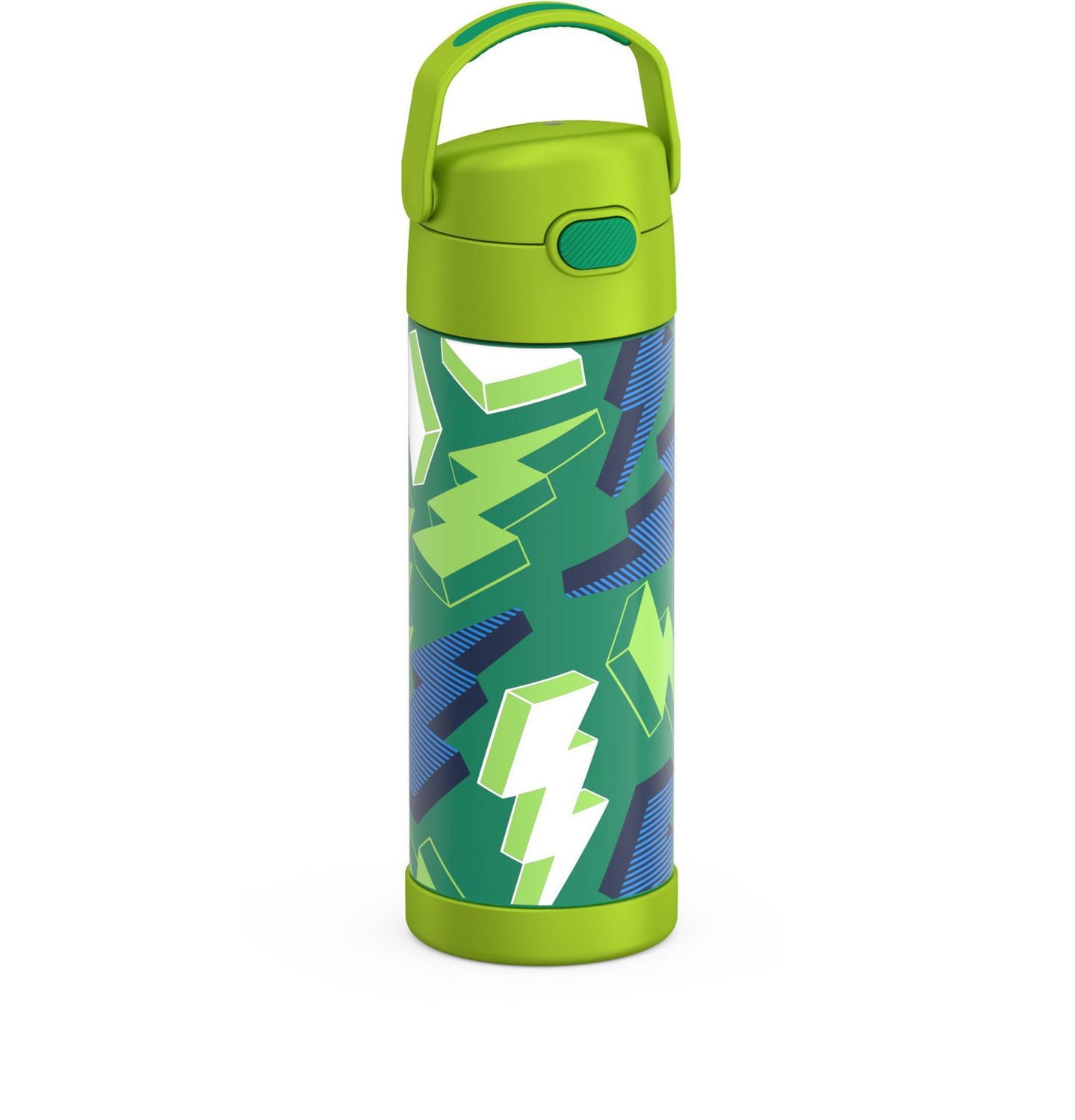 Thermos Kids Bouteille d'eau isotherme en acier inoxydable avec bec verseur et couvercle, 470 ml, Lightning Bolt 16 oz/473 ml sans BPA