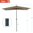 thumbnail image 2 of CHYVARY 10 x 6.5ft LED Outdoor Patio Rectangular Table Umbrellas for Deck, Poolside and Garden, Taupe, 2 of 8