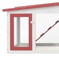 thumbnail image 3 of vidaXL Outdoor Large Rabbit Hutch Red and White 204x45x85 cm Wood, 3 of 5