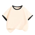 thumbnail image 2 of Juslio Girls Cotton T Shirts Color Block Crew Neck Casual, Short Sleeved Tops Comfortable Breathable Shirts Sizes 2-18, 2 of 5