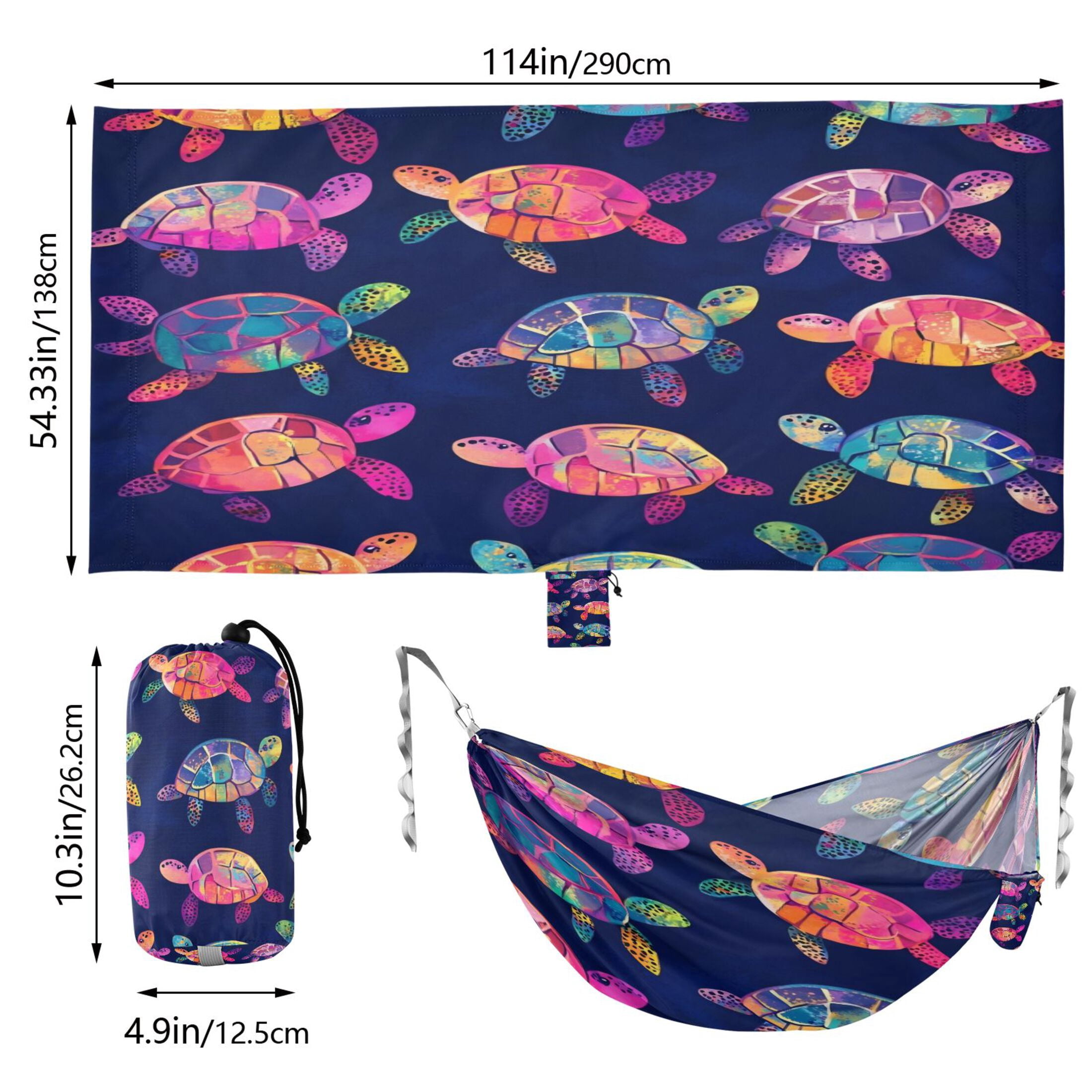 Hammock Camping Hammock Nylon Portable Hammock Travel Camping Hammock Colorful Turtle