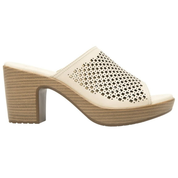 Women´s Leather Heel Slip-On Sandals 102920 Beige