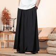 thumbnail image 2 of EHRWE Men's Casual Pants Male Solid Color Irregular Wide Leg Trouser Skirt Breathable, 2 of 4