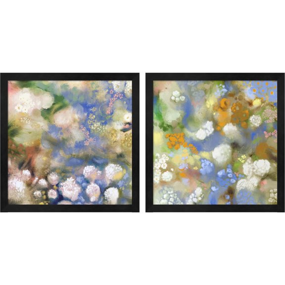 Great Art Now Flower Impression by Dan Meneely, 2 Piece Framed Art Set Each 13"W x 13"H