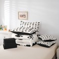 thumbnail image 4 of Erosebridal Ensemble de Literie Cool avec Nœud Papillon Format Grand, Ensemble de Lit Chic avec Nœud, Noir et Blanc, Réversible 7 Pcs, 4 of 5