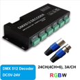thumbnail image 2 of 2X Decodificador Digital 24CH RGB RGBW DMX512, Decodificador RGBW 512 Controlador 512 para Tira de LED (B), 2 of 3