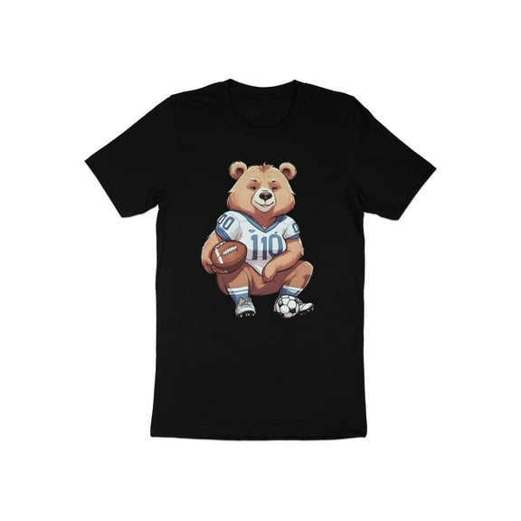 Funny Football Soccer Mom Bear Gift for Mommy Mother Women T-Shirt Football Soccer Bear Mama Birthday Holiday Present Men Women Kids Tshirt