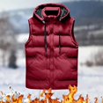 thumbnail image 3 of XINQIHANG Gilet à Capuche pour Femmes Léger Matelassé Sans Manches Chaud pour l'Hiver, 3 of 4
