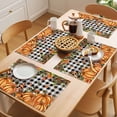 thumbnail image 5 of Thanksgiving Orange Pumpkin Placemats Set of 1, Fall Mushroom Leaf Non-Slip Place Mats Washable Table Mats for Kitchen Dining Table Decorations Indoor/Outdoor, 5 of 9