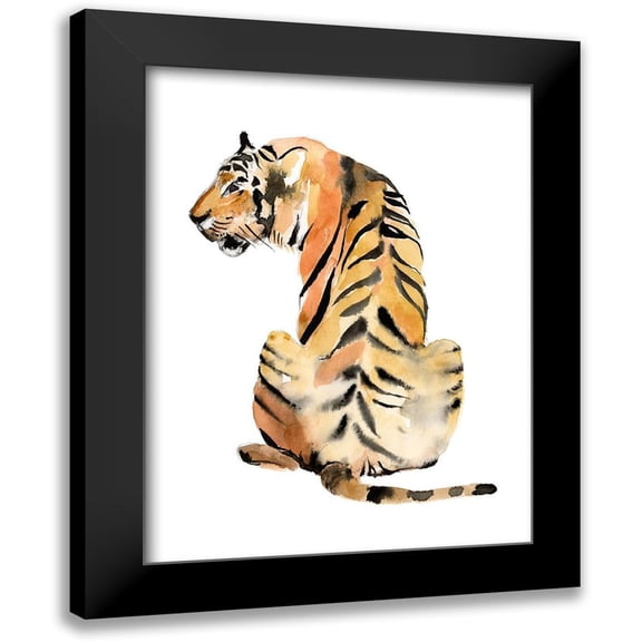Goldberger, Jennifer 12x14 Black Modern Framed Museum Art Print Titled - Sitting Tiger II