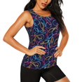 thumbnail image 2 of KLL Multicolor Bowling Print Womens Tank Top Sleeveless Workout Tops Athletic Running Shirts Yoga Gym Clothes-XX-Large, 2 of 7