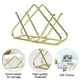 thumbnail image 3 of Soporte vertical para pañuelos de hierro forjado, soporte para pañuelos triangular de mesa de comedor en forma de V de metal plateado, 3 of 5
