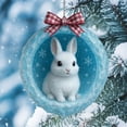 thumbnail image 5 of Arctic Animal Christmas Ornaments Collection - Cute Bunny, Penguin, Owl & More in Glittering Baubles for Holiday Decor B, 5 of 5