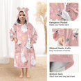 thumbnail image 4 of Wearable Blanket with Sleeves and Pocket Oversized Hooded Sweatshirt 3-14 YR Easter Bunnies and Flowers S, 4 of 7