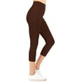 thumbnail image 2 of Women's Casual High Waist Solid Seamless Capri Leggings  Stretch Fit, 2 of 4