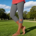 thumbnail image 5 of Capri Leggings with Pockets for Women Summer Stretch Plus Size High Waisted Soft Casual Workout Yoga Pants,Comfy Stretchy Leggings Workout Compression Pants,Vacation Beach Pants S, 5 of 8