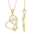 thumbnail image 3 of Rosec Jewels Certified Moissanite Infinity Heart Necklace - Interlock Necklace - with Chain - D-VS1 Grade - Gift for Valentines, 14K Yellow Gold, 3 of 6