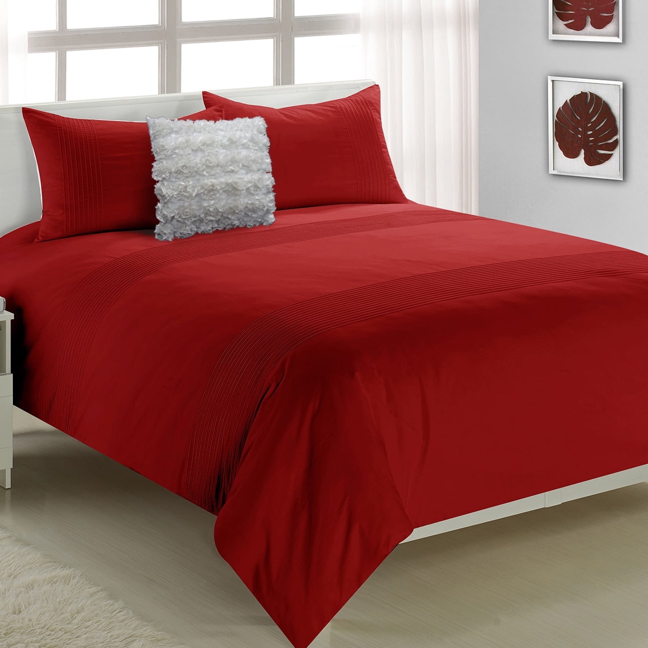 Anthony Duvet Cover Set Polycotton Red Walmart Canada