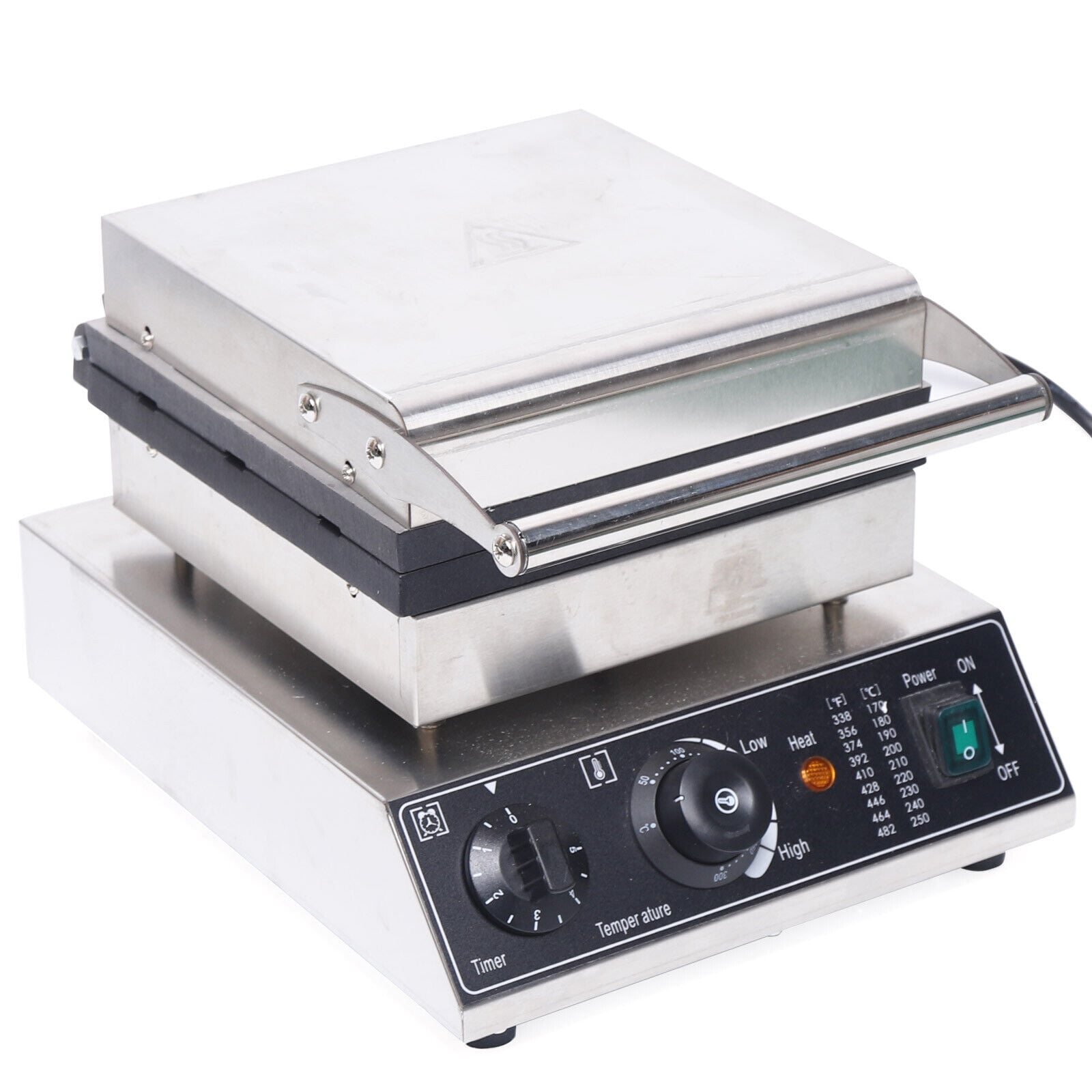 Commercial Electric Waffle Maker, Nonstick, 6-Grid Stainless Steel Baker 1500W