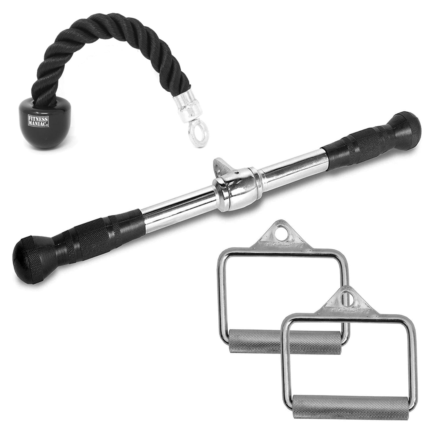 Fitness Maniac Tricep Single Rope Pull D Handle Down Press Cable