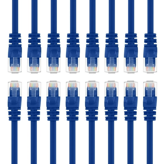 GearIT Cat 6 Ethernet Cable 1 ft (16-Pack) - Cat6 Patch Cable, Cat 6 Patch Cable, Cat6 Cable, Cat 6 Cable, Cat6 Ethernet Cable, Network Cable, Internet Cable - Blue 1 Foot