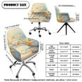 thumbnail image 7 of Xixirimido Beach Sea Starfish Pattern Swivel Armchair Accent Dining Chair Cover, Stretch Mid-Back Office Desk Chair Slipcover Leisure Arm Chair Protector Soft Covers for Home, 7 of 7
