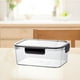 thumbnail image 5 of Recipiente de plástico blanco para almacenar alimentos con tapa abatible | Dispensador de queso y organizador de frutas | Caja para especias de ajo y jengibre | Organizador de cocina de 18 x, 5 of 5