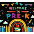 thumbnail image 4 of Colorful Welcome to Pre K Banner with Pencils Rainbows Stars and Books Backdrop Party Decorations for Preschool Openings Classroom Decorations School Events Photography Props, 4 of 7