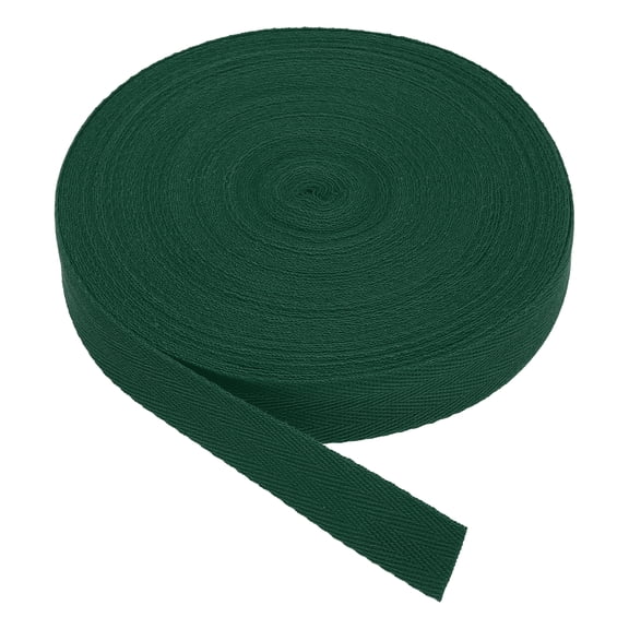 Uxcell Cotton Twill Tape 1 Inch 25 Yards Cotton Ribbon Bias Binding Tape Dark Green