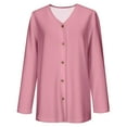 thumbnail image 5 of Women's Knit Cardigans Sweater Open Front Button Long Sleeve V-Neck Soft Coat Outwear Fall Winter Outfits New Lightweight Cardigans for Women Trendy Pinky 4XL, 5 of 6