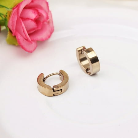 - Cool Unisex Stainless Steel Hoop Piercing Ear Earring Studs