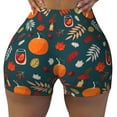 thumbnail image 2 of Daiia Autumn with Pumpkins Pattern Women's Workout Shorts Biker Shorts - High Waisted Workout Spandex Tummy Control Gym Running Yoga Shorts-XX-Large, 2 of 8