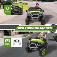 thumbnail image 5 of Joyracer 24V Kids Ride on Car Truck, 2 Seater 4WD Electric UTV, Remote Control, Storage Space, Music, Green, 5 of 8