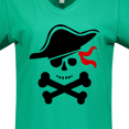 thumbnail image 4 of Inktastic Pirate Skull and Cross Bones Women's V-Neck T-Shirt, 4 of 5