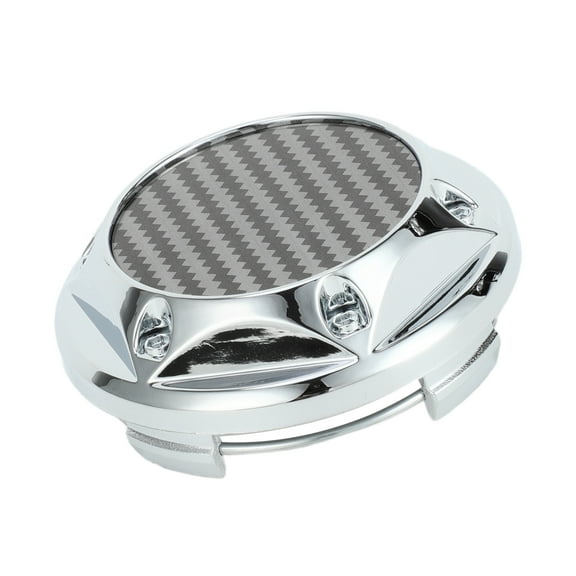 Unique Bargains Wheel Center Caps 68 mm Silver Tone 1Pc with Black Carbon Fiber Pattern Sticker