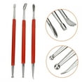 thumbnail image 4 of LYUMO Outil de Sculpture sur Stylet, 8 Pcs Outil de Sculpture sur Stylet en Cuir Fait Main, Cuillère, Double Tête, Kit de Stylo de Forage, Poignée en Cuir, 4 of 9