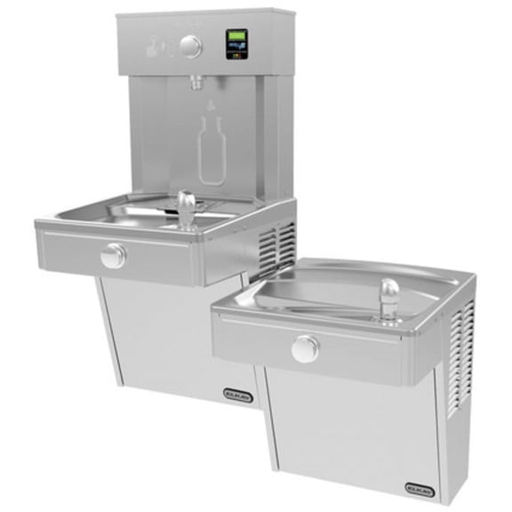 Elkay Lvrctlddwsk Ezh2o Ada Wall Mount Bi-Level Drinking Fountain And Bottle Filling