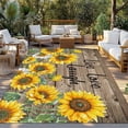 thumbnail image 2 of Sunflower Outdoor Rug 3x5 Ft - Reversible Patio Rug Outdoor Camping Rugs, Farm Floral Love Brown Vintage Brown Wood Grain Indoor Outdoor Area Rugs, Non-Slip Outdoor Carpet Runner for Deck/Porch, 2 of 8