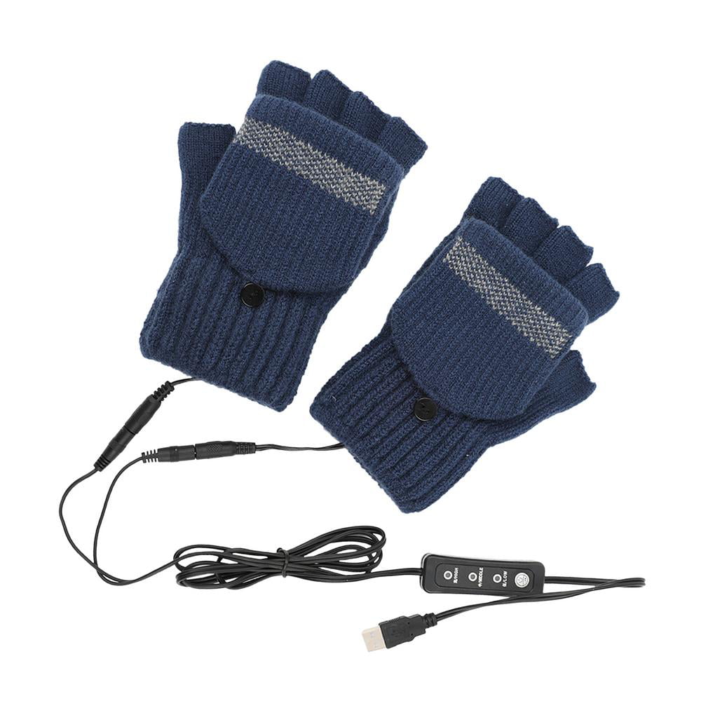Fingerless Gloves Men Thermal Gloves,Knited Winter Gloves with Soft Lining Half Finger Warm Gloves for Unisex Men and Women Outdoor Driving Cycling