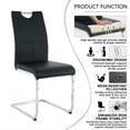 thumbnail image 6 of Sumdeal Modern Black Pu Leather Dining Chair Set with Silver C-shaped Metal Legs,Set of 6, 6 of 8