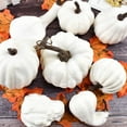 thumbnail image 4 of SHIMELE 8-Pack Artificial Mini Pumpkins – Lifelike Fall Cucurbit Décor for Thanksgiving, Halloween, Harvest Party, Farmhouse Home Decoration, 4 of 9