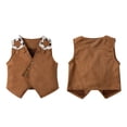 thumbnail image 6 of WOYY Little Boy's Cowboy Dress Up Vest Pants Scarf Cowboy Hat 4-Piece Outfits for Kids, 6 of 8