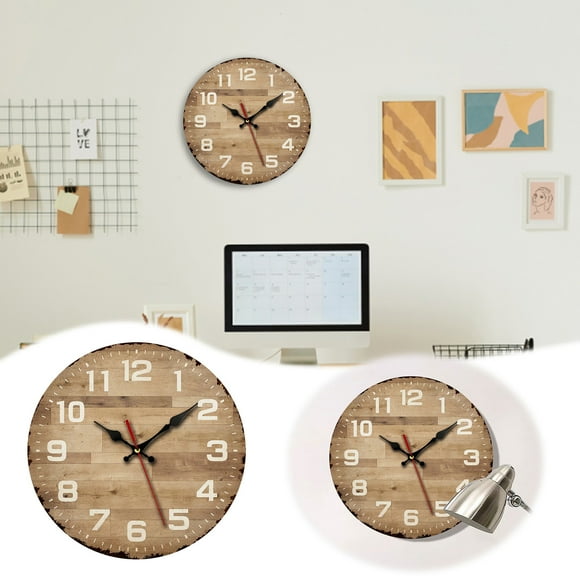 Binwennn Coffee Pot with Timer Gestures Timer Digital Countdown Timer Days Months Years Minimalist Wooden Living Room Clock Clock Wall Mounted Home MDF Clock Living Room Decorative Clock