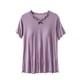 thumbnail image 2 of Blusa de pijama de manga corta para mujer, lisa, informal, a la moda, con cuello redondo, sin mangas, para dormir, pijamas para mujer, 2 of 3