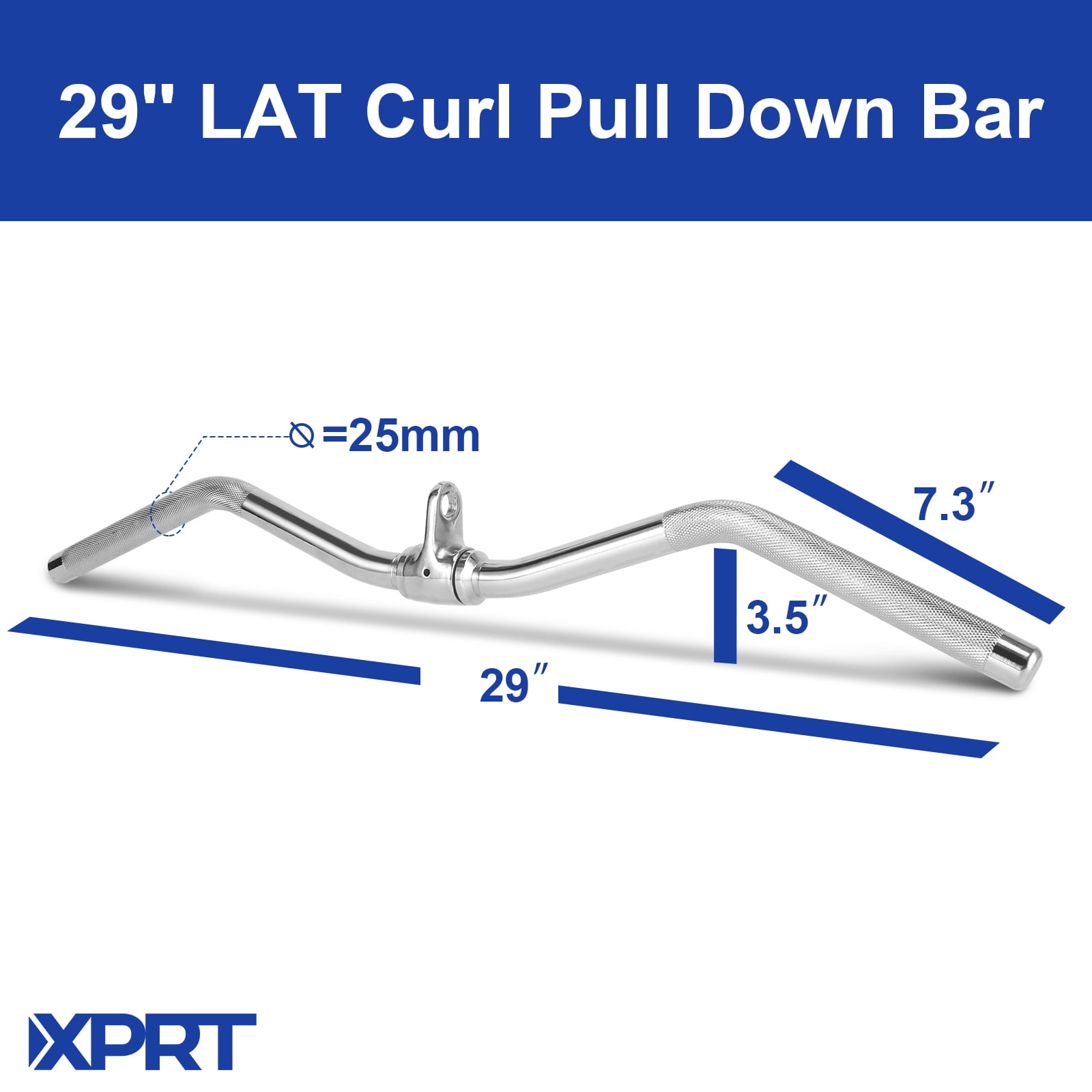 XPRT Fitness 29’’ LAT Pulldown Cable Machine Attachment Exercise Bar with Textured Handles, Solid Steel