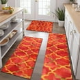 thumbnail image 2 of Red Yellow Checkered Pattern Kitchen Rugs Sets Of 3,Kitchen Runner Rugs Non Skid Washable,Decorative Kitchen Floor Mats for Kitchen,Sink,Laundry,17"x30"+ 17"x47" + 17"x59", 2 of 6
