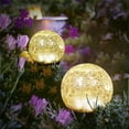 thumbnail image 5 of POINTERTECK Solar Garden Ball Light, Crack Glass Ball Solar Globe Light, 20 LED Solar Pathway Light Outdoor Garden Decor, Warm White LED Light Ball, Solar Lights Outdoor Decorations for Patio, 5 of 6