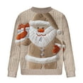 thumbnail image 5 of Elvqul Mens Fall and Winter Sweater Ugly Big and Tall Shirts Beige Knitted Loose Christmas Pullover Sweater for Men Holiday, 5 of 5